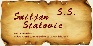 Smiljan Stalović vizit kartica